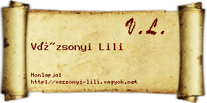 Vázsonyi Lili névjegykártya