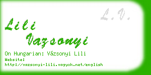 lili vazsonyi business card